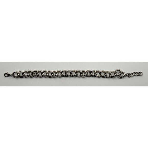 Silver Tone Women's Linked Bracelet 8" - Picture 6 of 9
